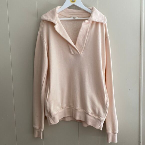 A.L.C. Blush Pink Collared Sweatshirt | Pullover Fleece Top Size XS - Picture 1 of 7